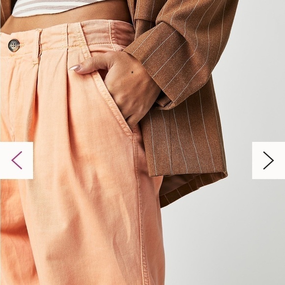 Free People Addy Chino Pants Size 4 Coral NWT - Picture 3 of 14